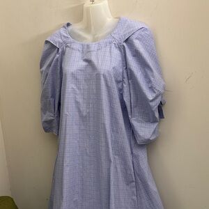 Teija Blue Checkered Maxi Dress